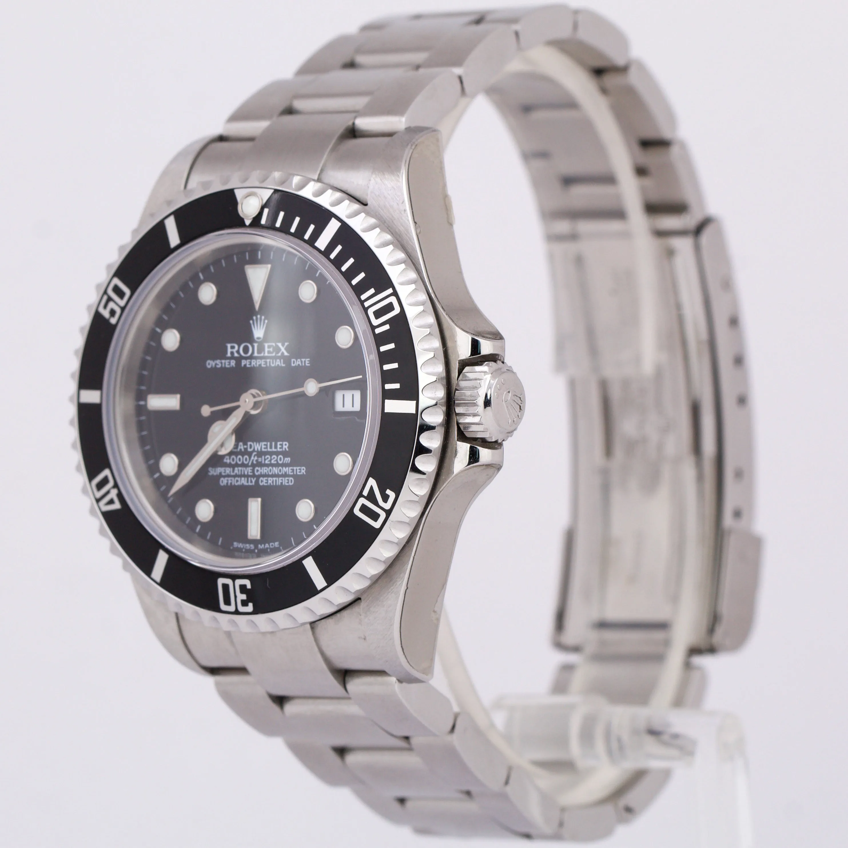 STICKERED UNPOLISHED Rolex Sea-Dweller 16600 40mm Stainless Steel Black Watch