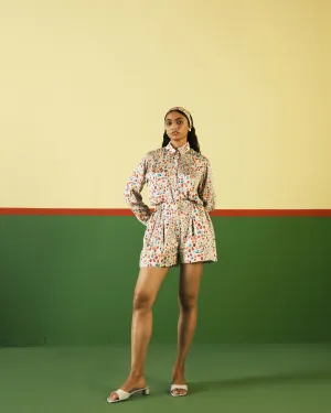 Studio Rigu   I   Splatter Shirt Digitally Printed Vegan Silk Dotted Print Srch029