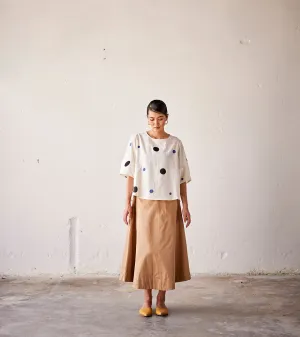 Summer Blouse Cotton Gathers-Off White-Fashion Edit Indian Summer-KW810-Khara Kapas