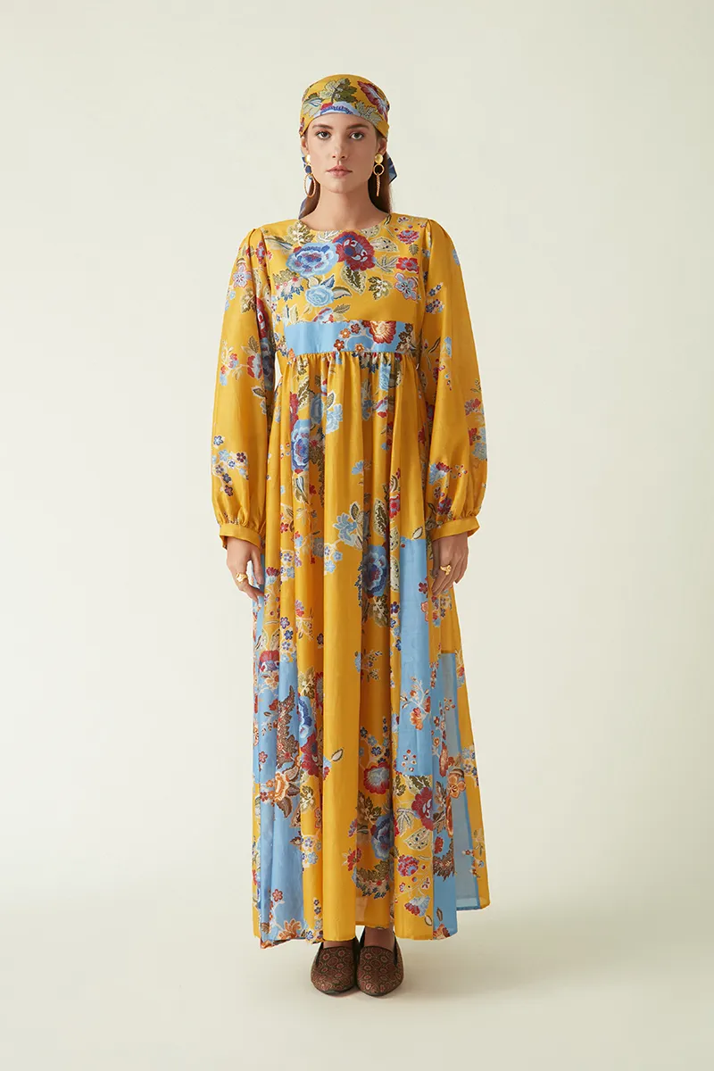 Summer Dress Cupro Cotton Lewoto Printed-Fashion Edit Java 03A-4JV-06-Payal Pratap