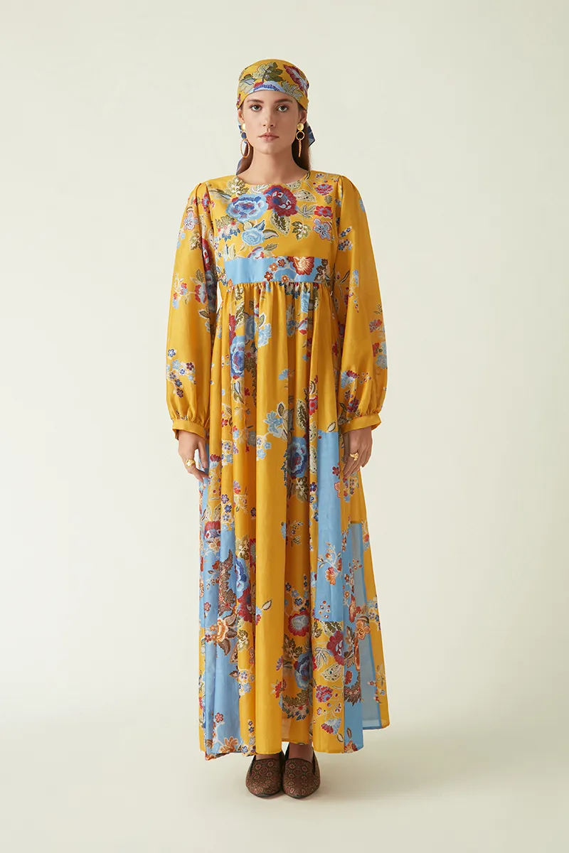 Summer Dress Cupro Cotton Lewoto Printed-Fashion Edit Java 03A-4JV-06-Payal Pratap