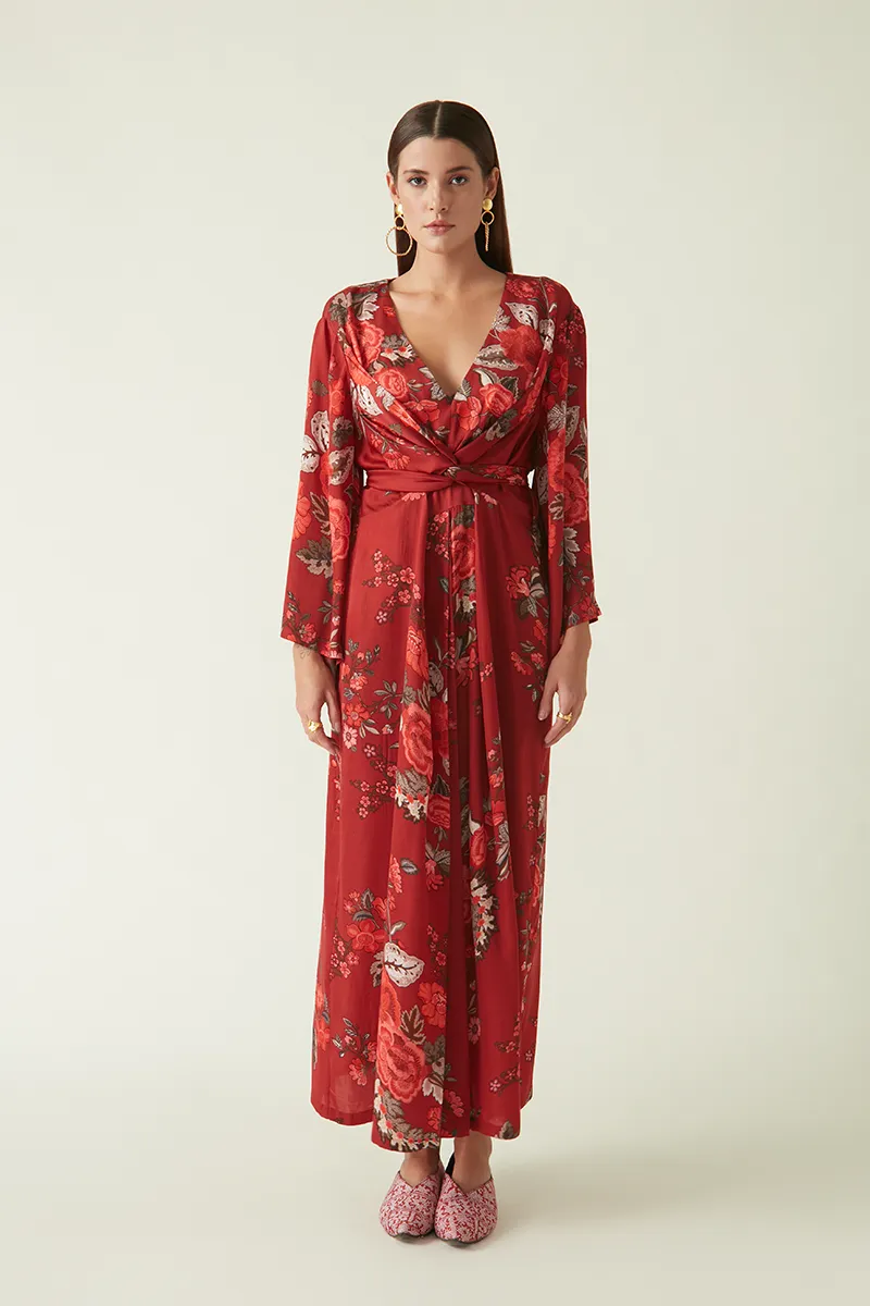 Summer Dress Satin Abong Printed-Fashion Edit Java 03A-4JV-100-Payal Pratap