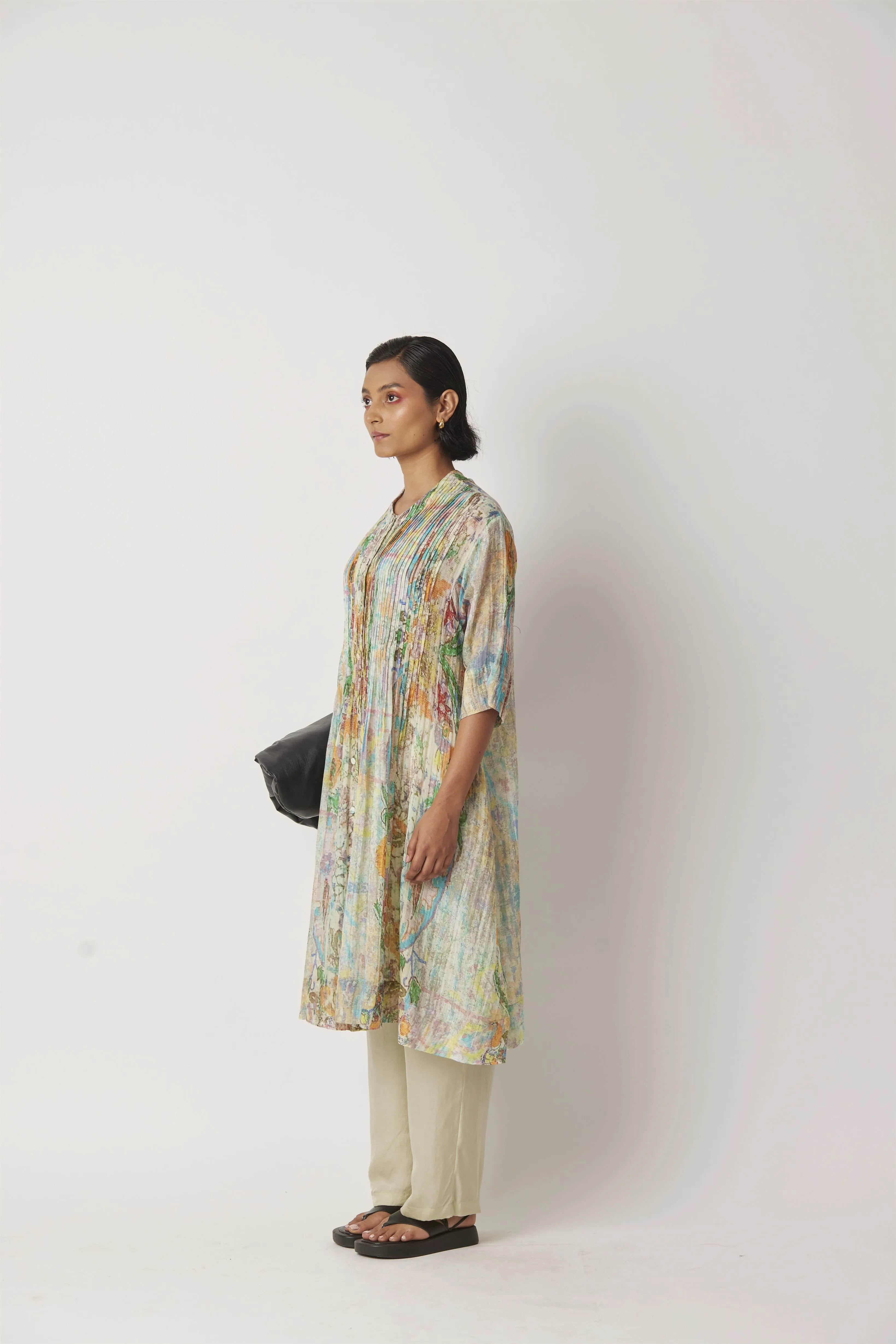 Summer Dress Shirt Silk Cotton Inyro Pintucks-Impressionist-Fashion Edit-Yc14D-46 Yc14Imp-06-Yavi