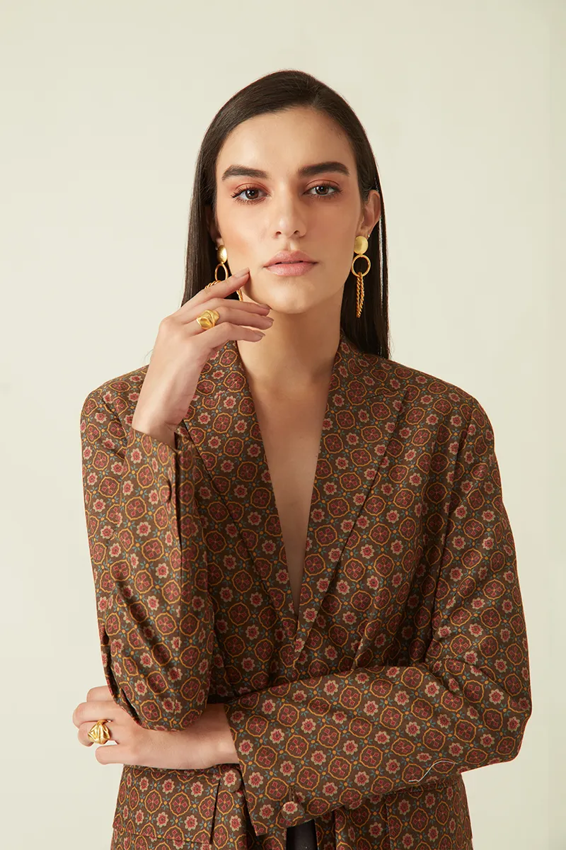 Summer Jacket Silk Printed-Fashion Edit Java 03A-7JV-68-Payal Pratap