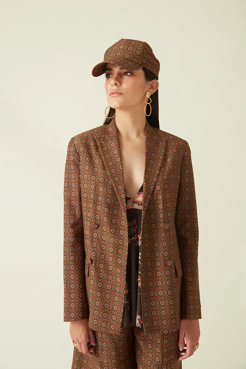 Summer Jacket Silk Printed-Fashion Edit Java 03A-7JV-68-Payal Pratap