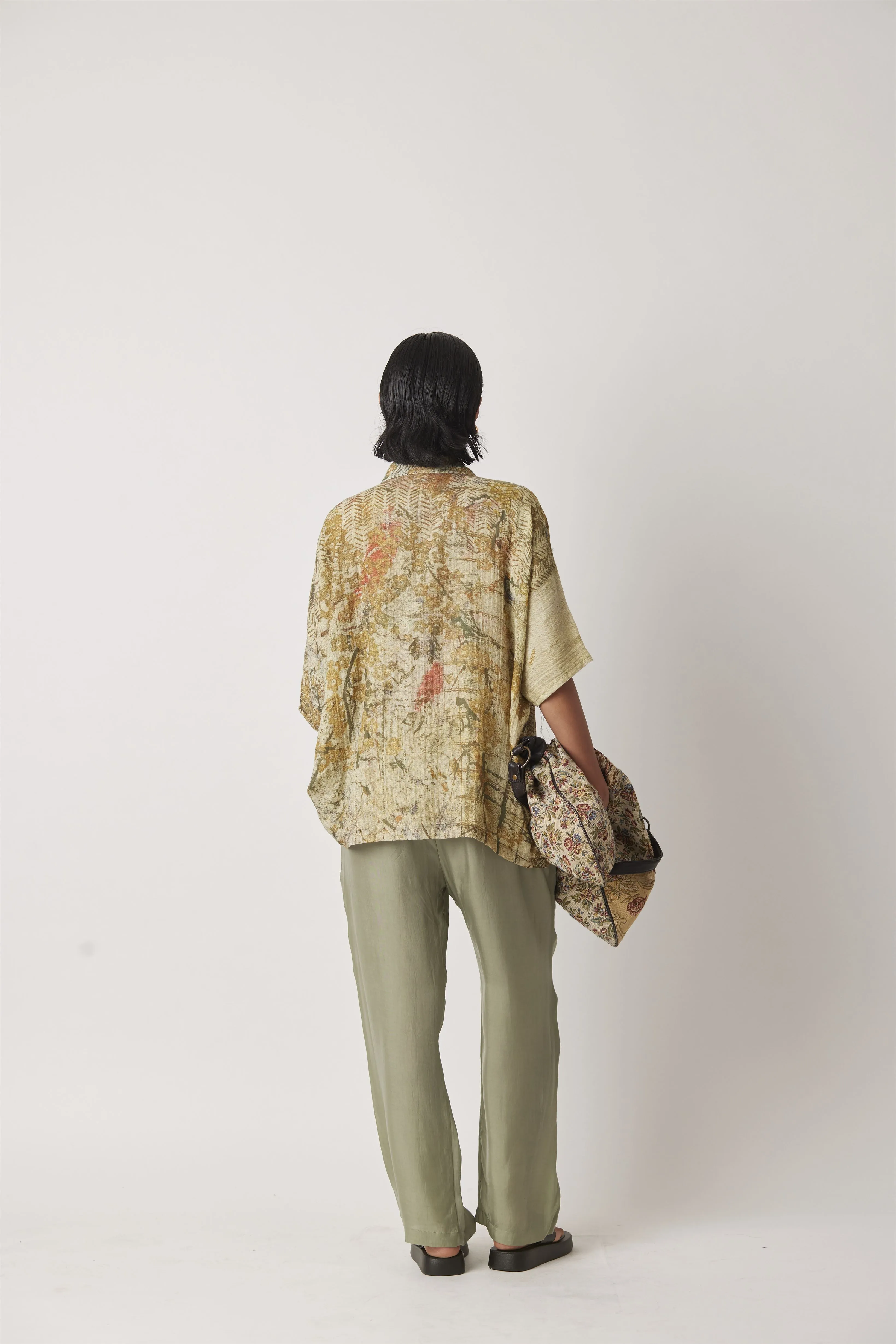 Summer Shirt Top Silk Cotton Ceclia Relaxed Fit Print-Impressionist-Fashion Edit-Yc14T-76 Yc14Imp-03-Yavi