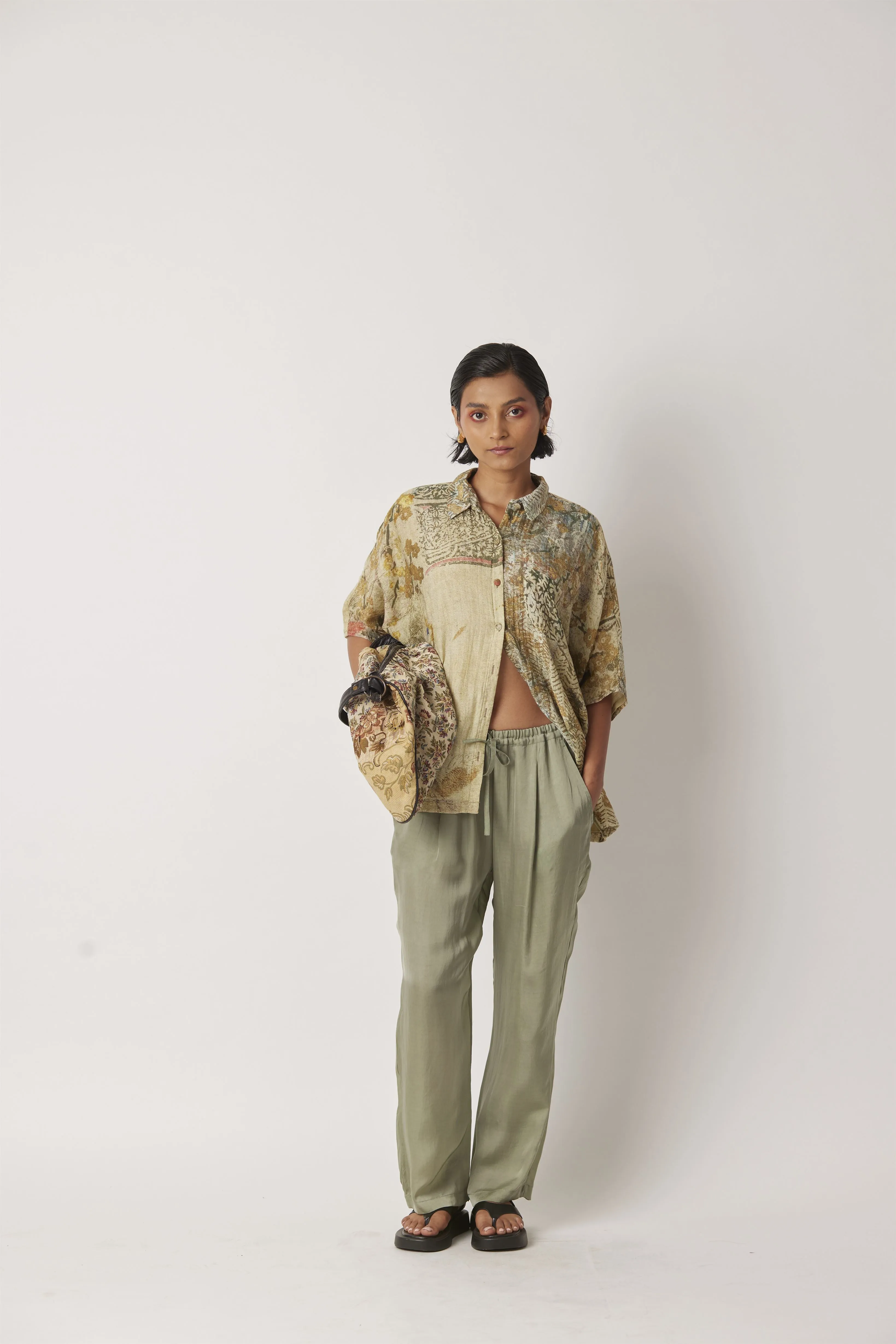 Summer Shirt Top Silk Cotton Ceclia Relaxed Fit Print-Impressionist-Fashion Edit-Yc14T-76 Yc14Imp-03-Yavi