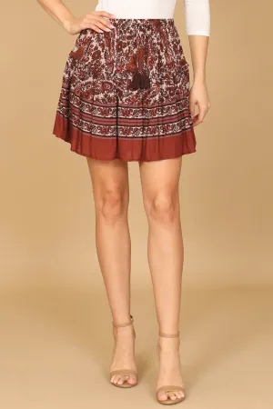 TASSEL TIE PRINTED SKIRT