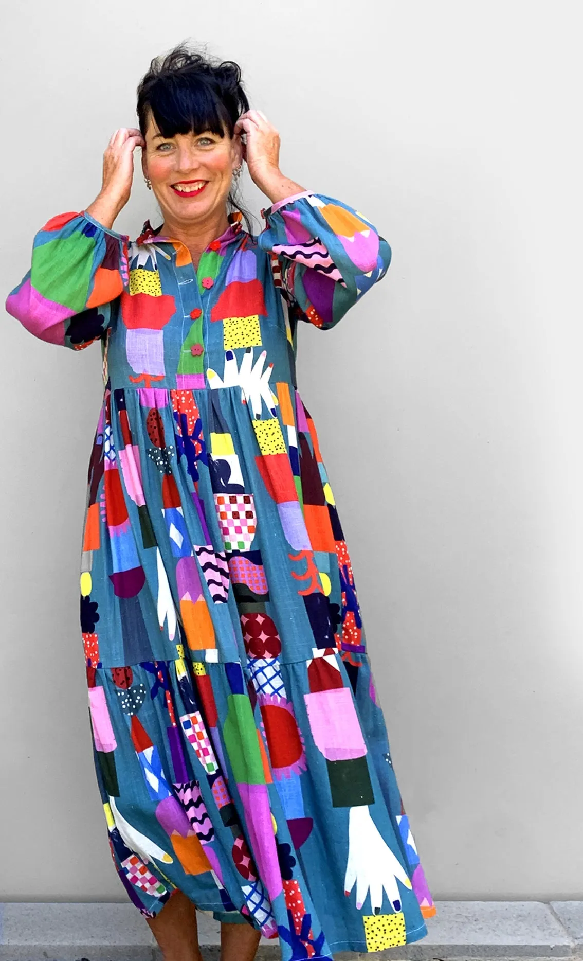 Teal Kinship 100% cotton (CUT PIECE 1.2M $15)