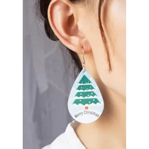 Teardrop christmas tree earring