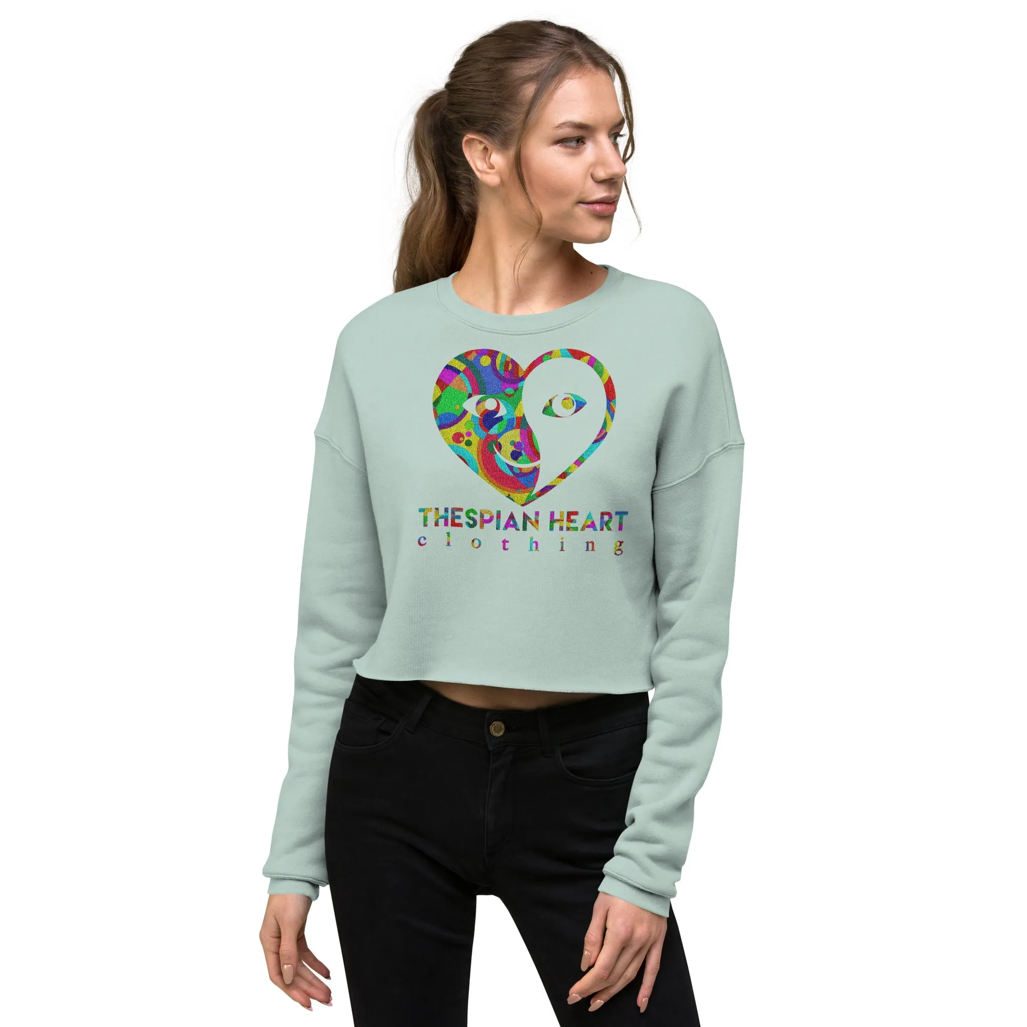 Thespian Heart Logo - Printed Crop Top Sweatshirt