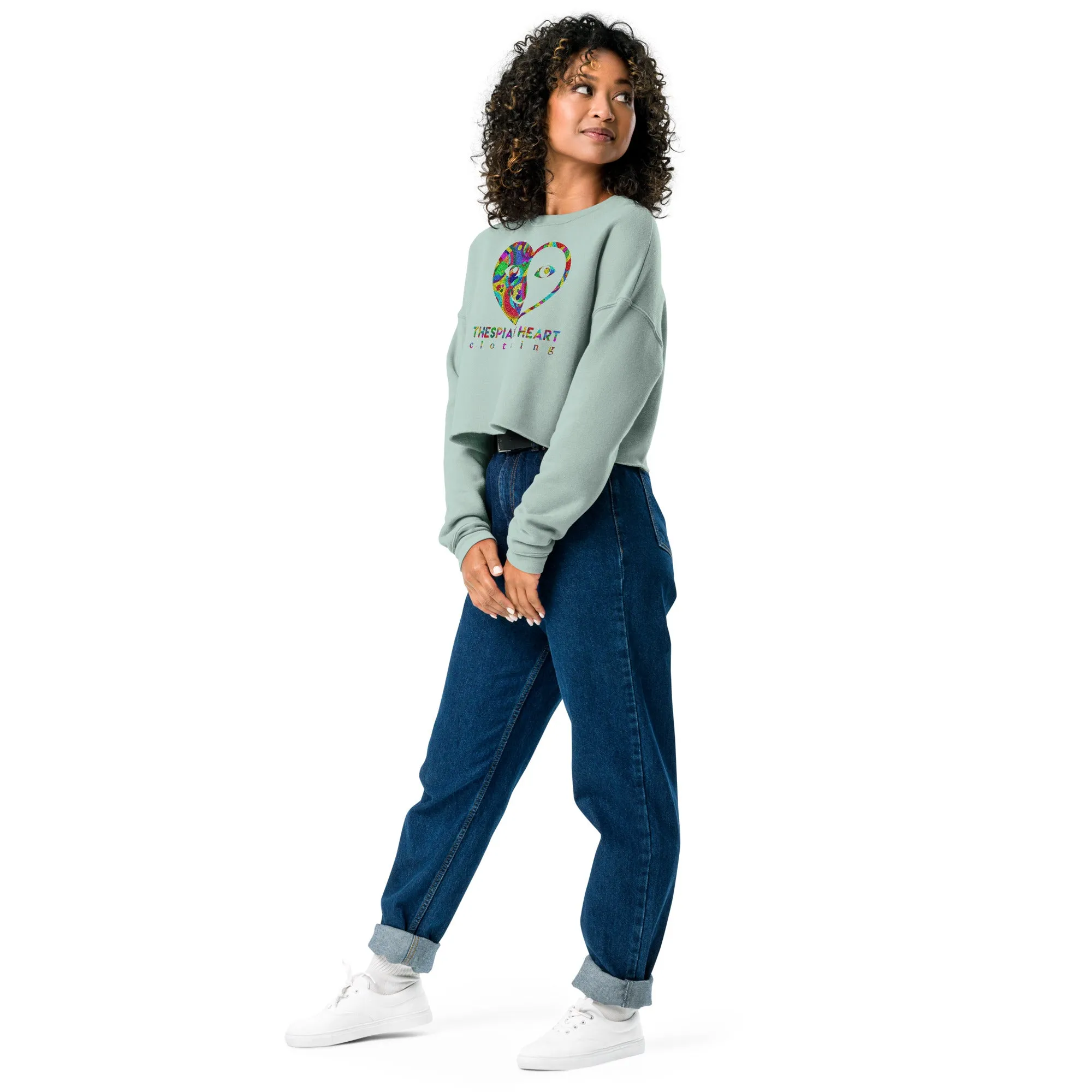 Thespian Heart Logo - Printed Crop Top Sweatshirt