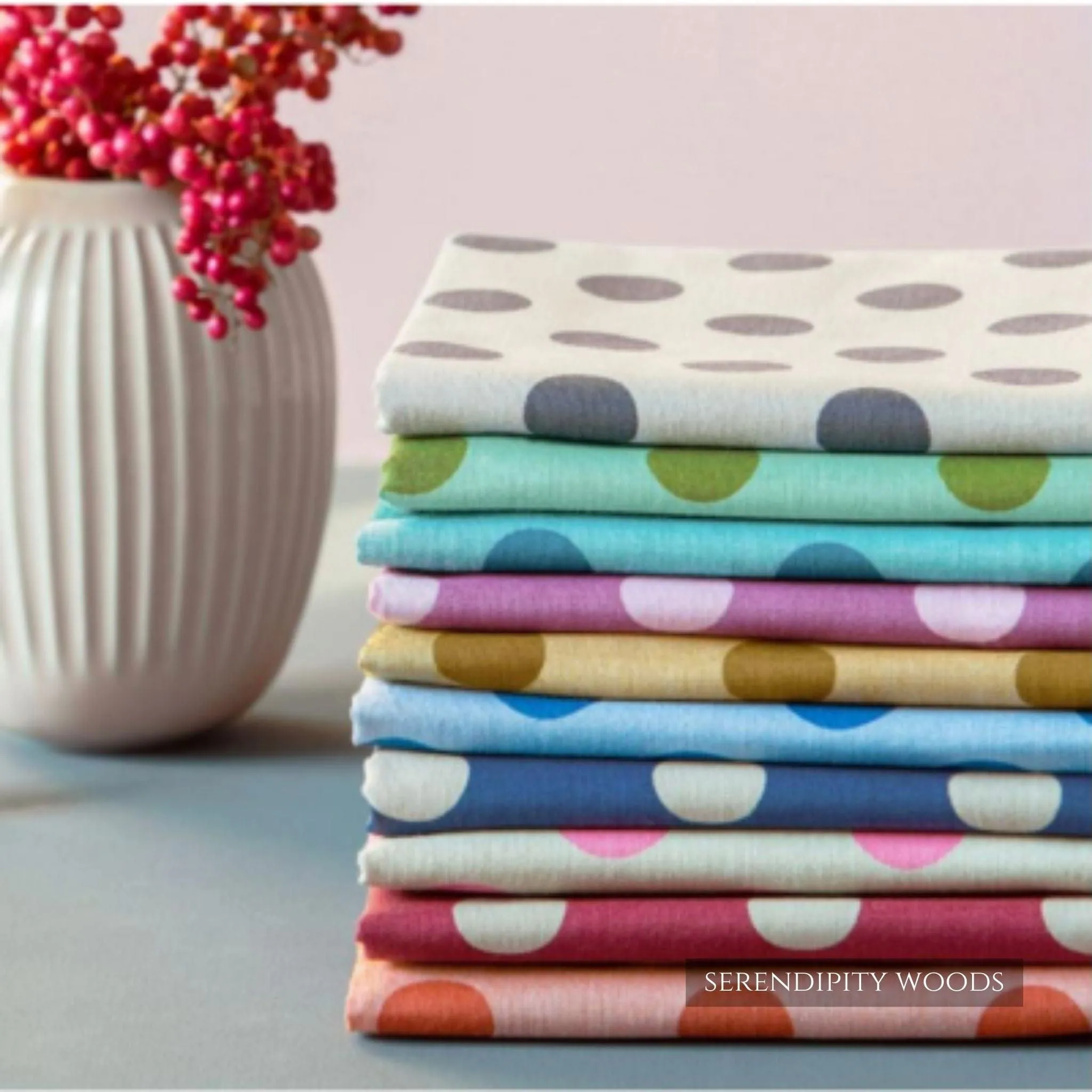 Tilda Chambray Dots Dijon Fabric 160051