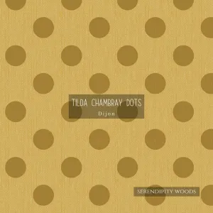 Tilda Chambray Dots Dijon Fabric 160051