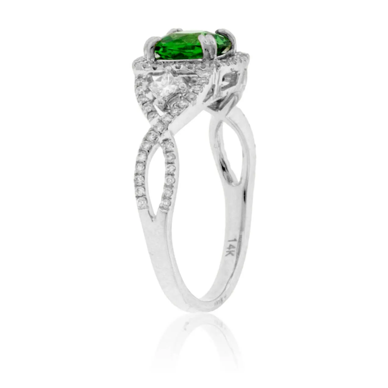 Tsavorite Garnet and Diamond Ring