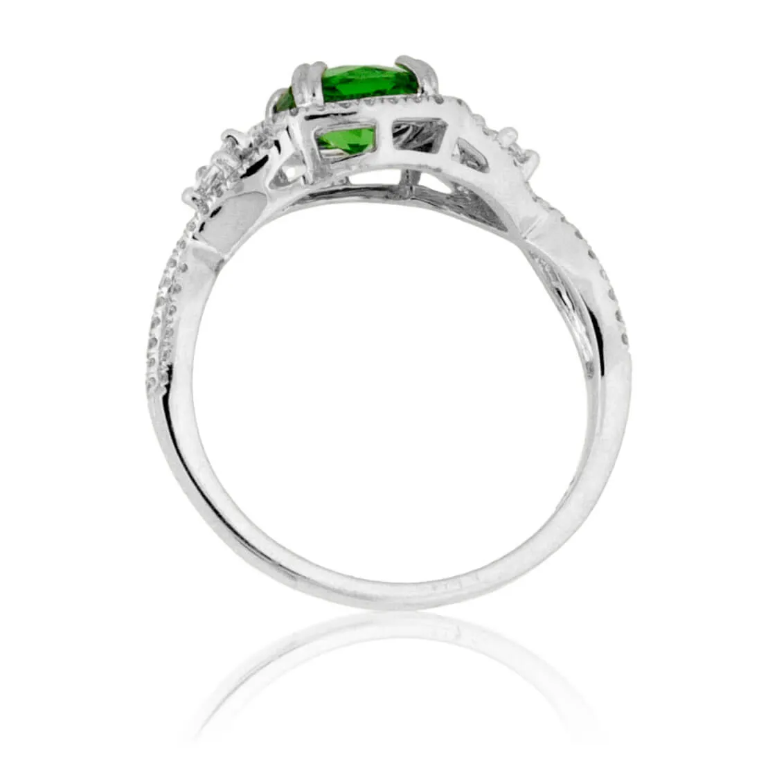 Tsavorite Garnet and Diamond Ring