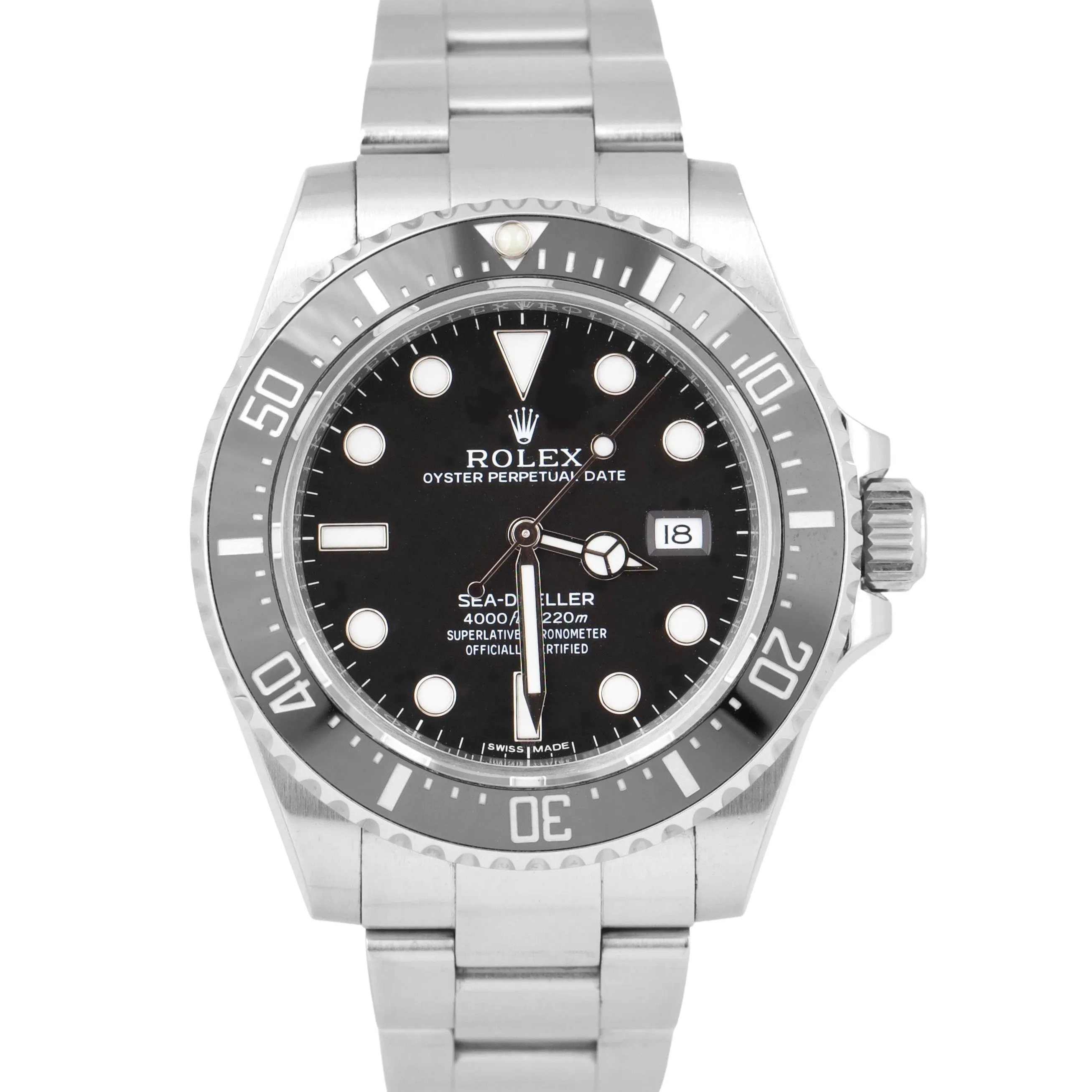 UNPOL. Rolex Sea-Dweller PAPERS 4000 SD4K Black Ceramic Steel 116600 40mm B P