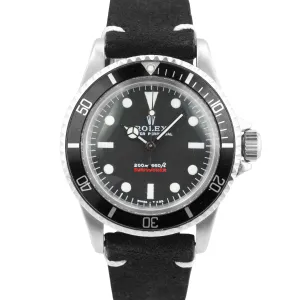 VINTAGE 1969 Rolex Submariner No-Date 5513 BLACK Red Stainless Steel 40mm Watch