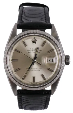 Vintage 1971 Rolex DateJust 36mm 1603 Toned SIlver Stainless Strap Watch 16030