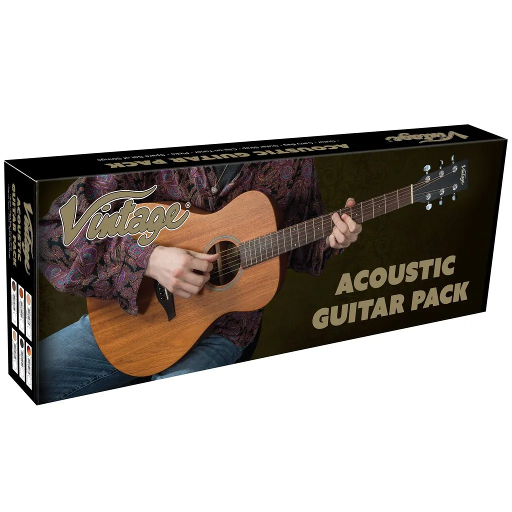 Vintage Acoustic Folk Style Guitar V300 Antiqued Outfit