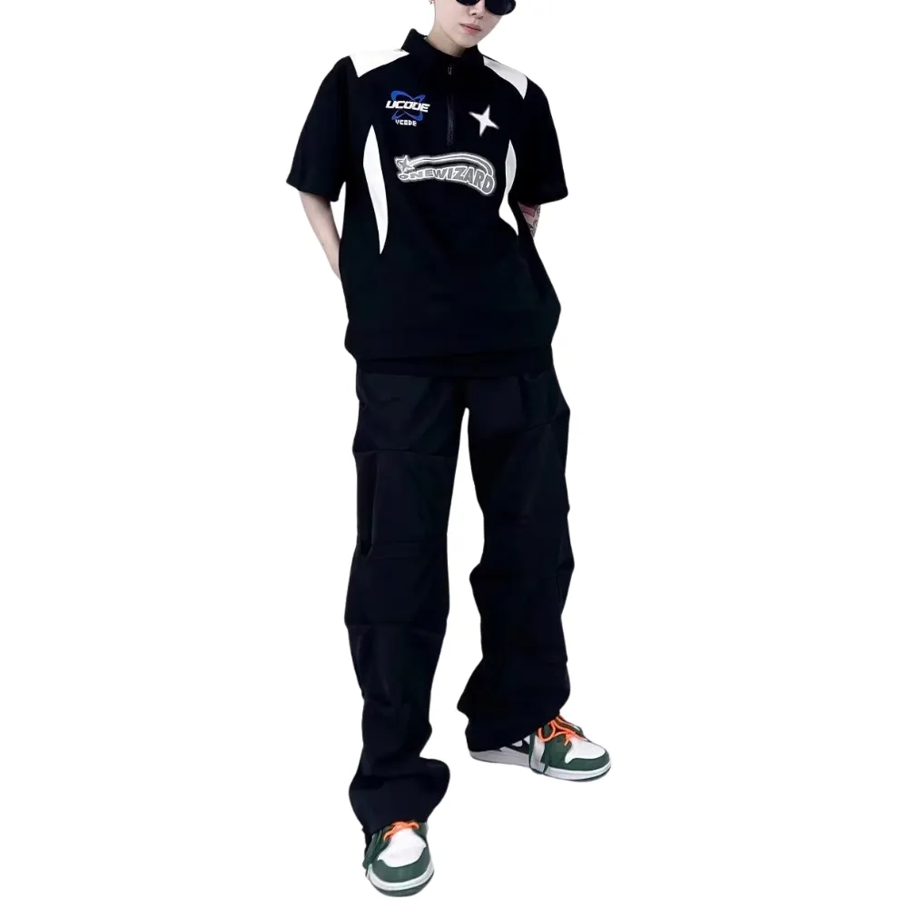Vintage Half Zip Polo T-shirt