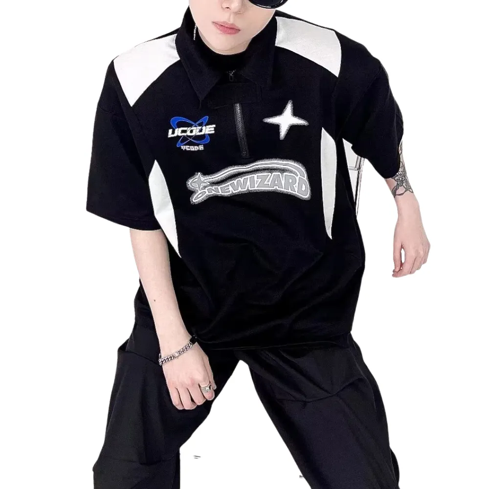 Vintage Half Zip Polo T-shirt