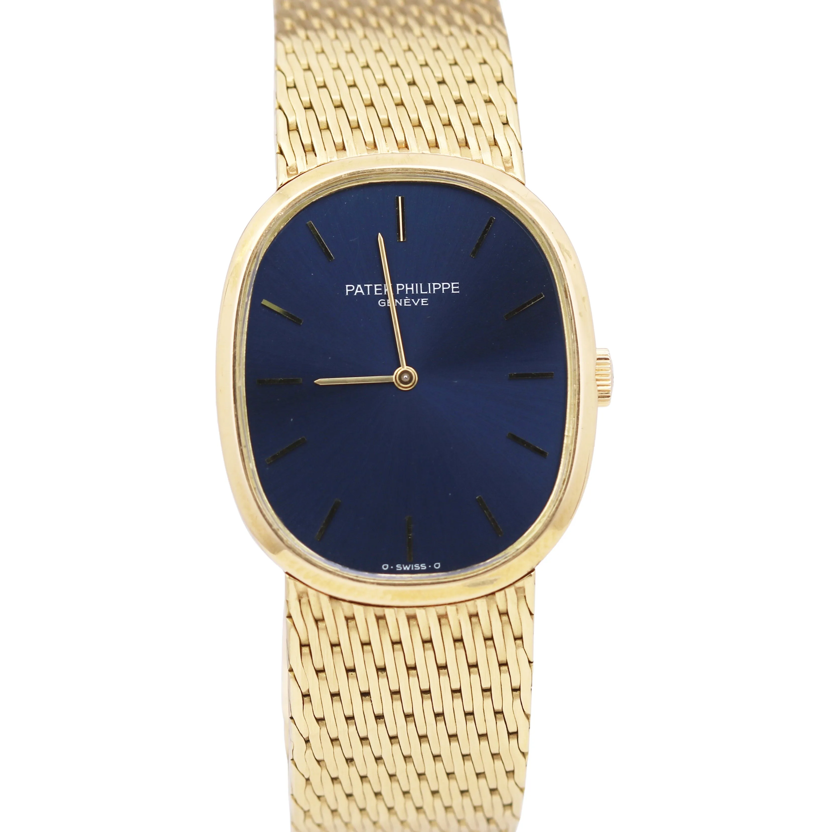 Vintage Patek Philippe Ellipse 3748/1 18K Gold Blue Dial 27x32mm Watch Box