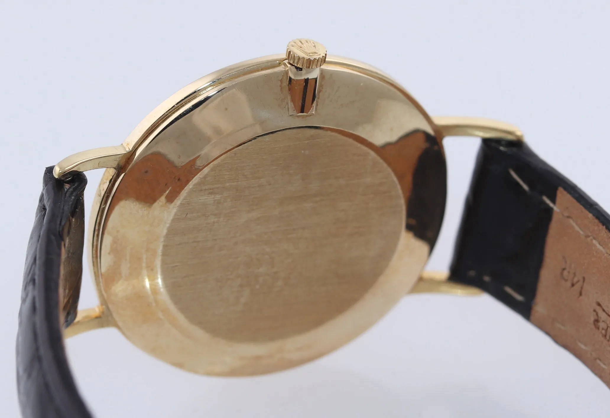 Vintage Rolex Geneve 3601 Solid 14k Yellow Gold 30mm Manual Wind Watch