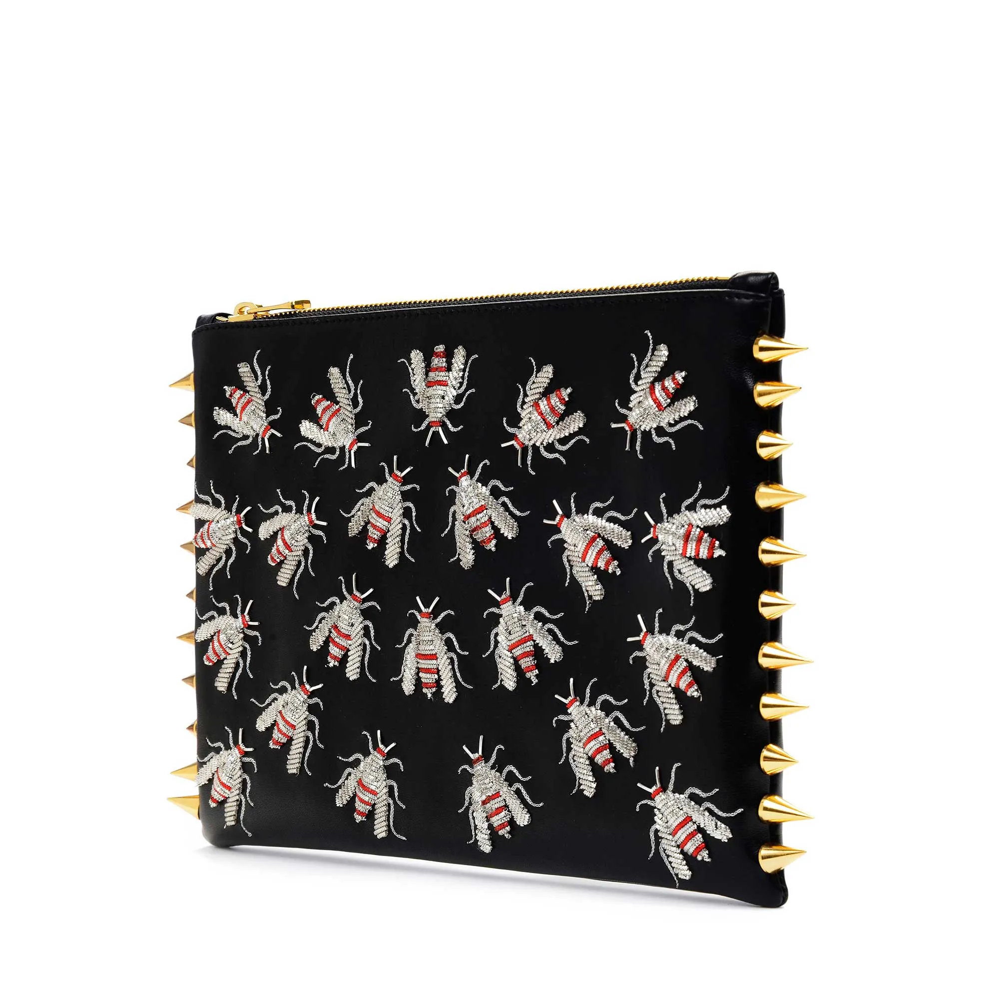 WASP EMBROIDERED CLUTCH BAG(SILVER)
