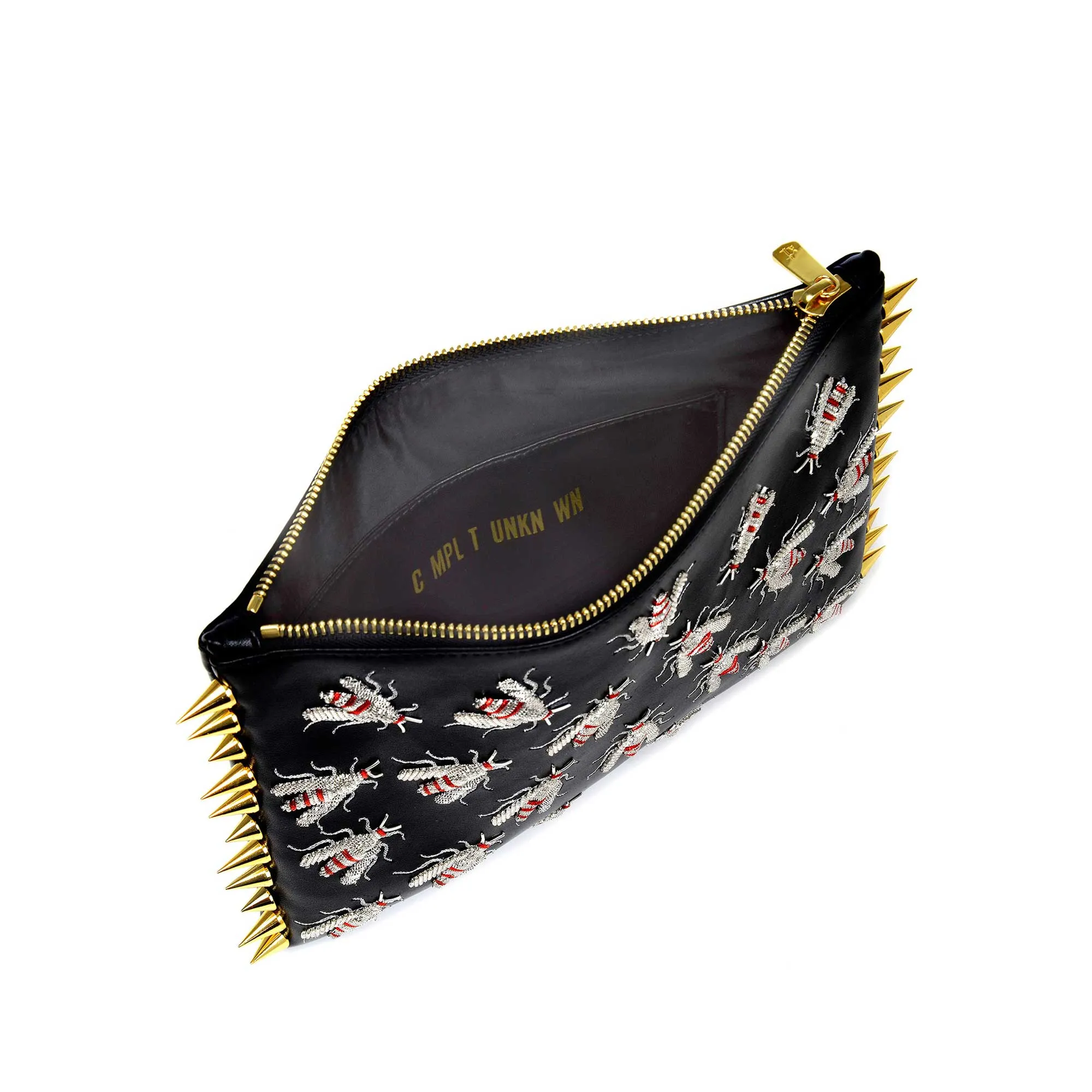 WASP EMBROIDERED CLUTCH BAG(SILVER)