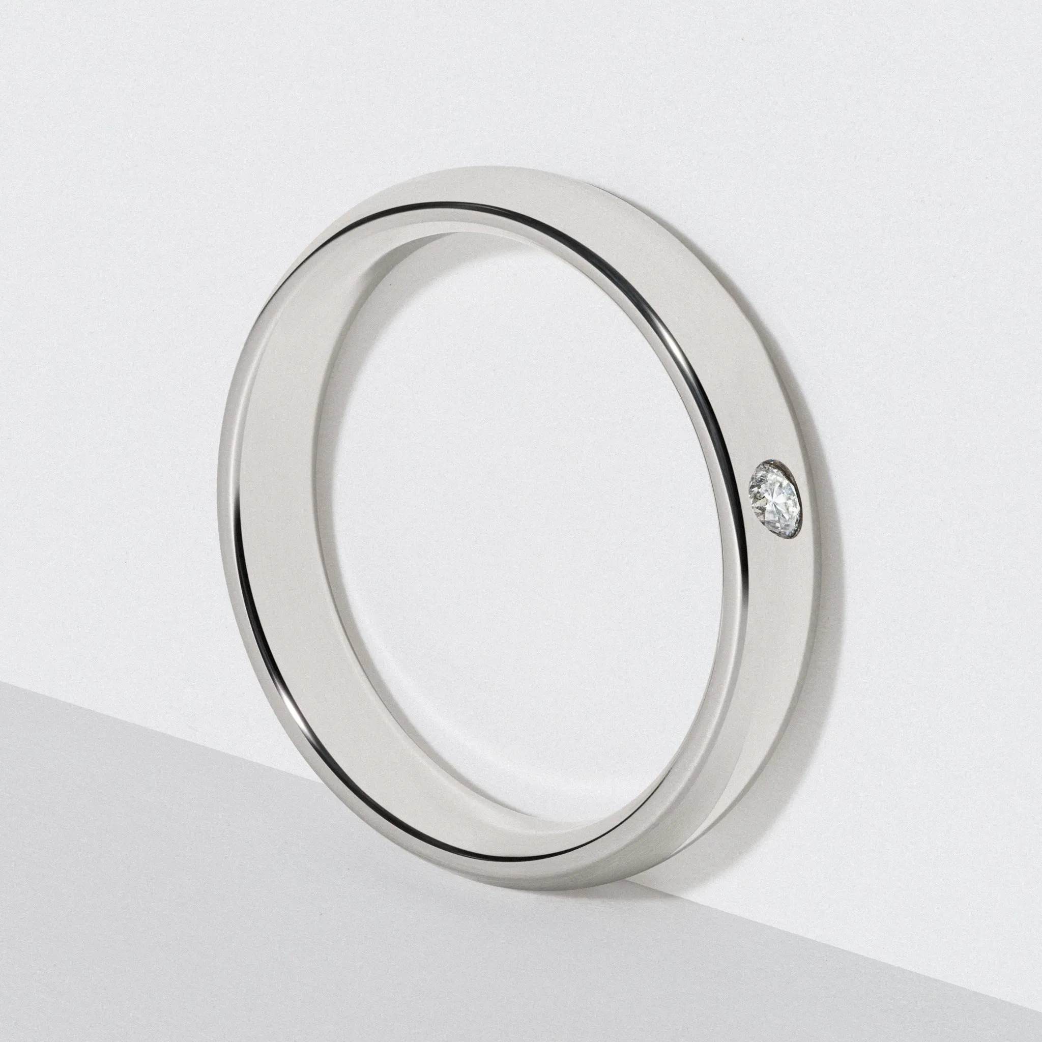 White Gold Classic Diamond Wedding Band - Polished 4mm
