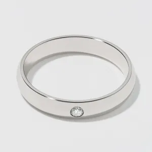 White Gold Classic Diamond Wedding Band - Polished 4mm