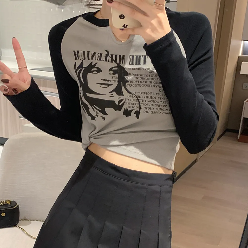 Women's Japanese Comic Girl Long Sleeve Shirt