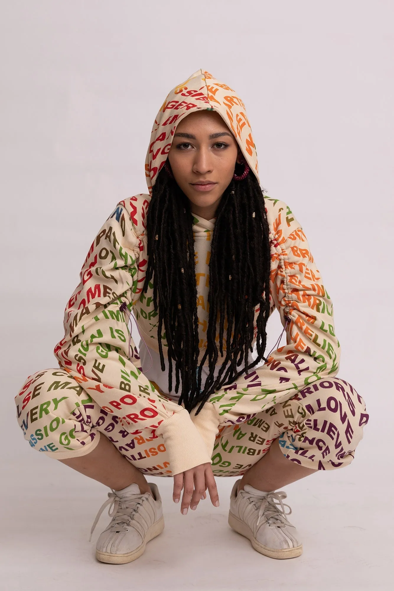 Women's Wisdom Printed Joggers in Beige