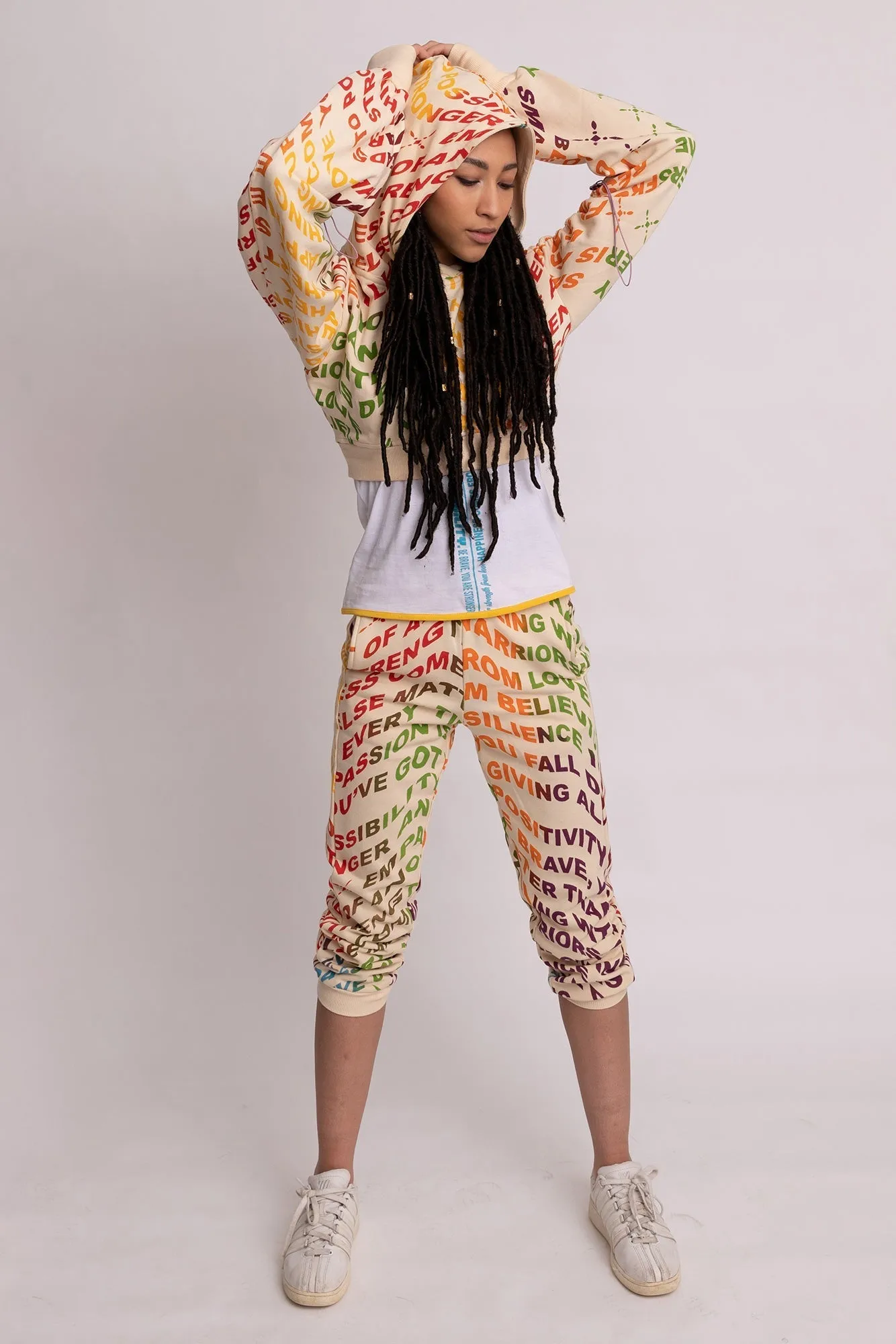 Women's Wisdom Printed Joggers in Beige