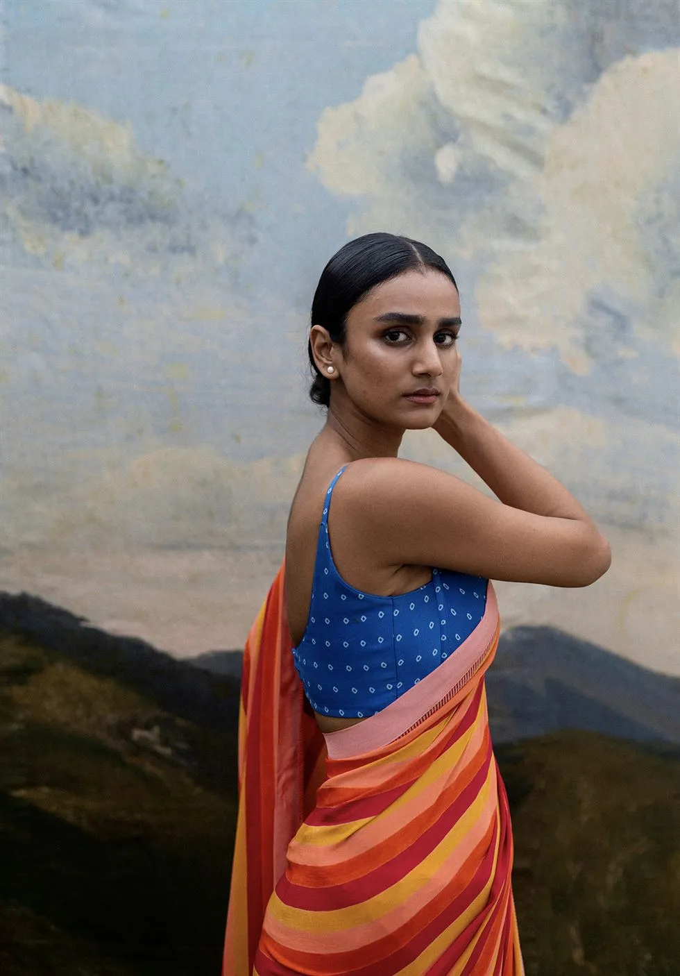 Yam   I   Chianti Nilofer Saree SAREE Blouse Not Included CREPE MULTI An Indian Summer YAMSR11