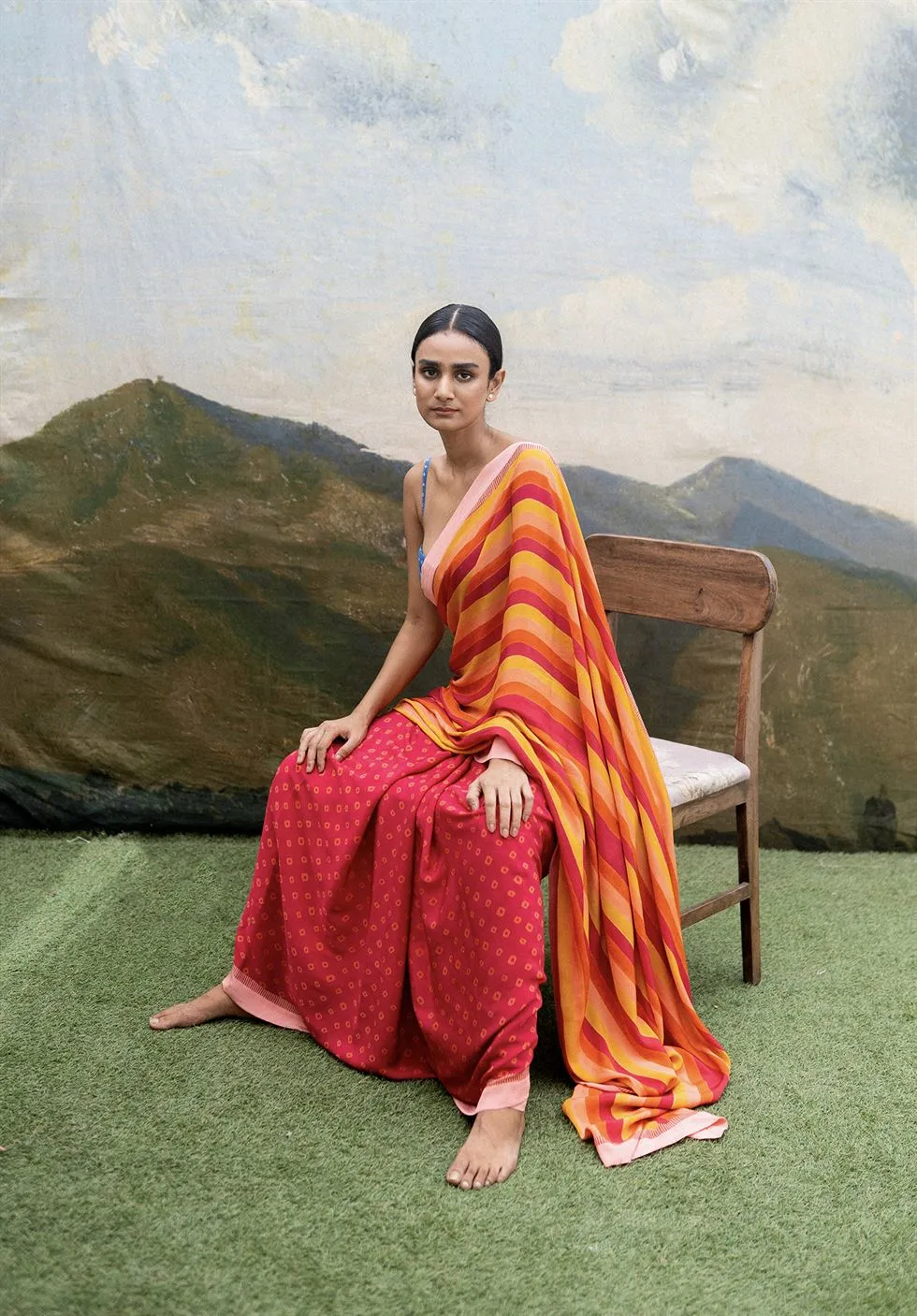 Yam   I   Chianti Nilofer Saree SAREE Blouse Not Included CREPE MULTI An Indian Summer YAMSR11
