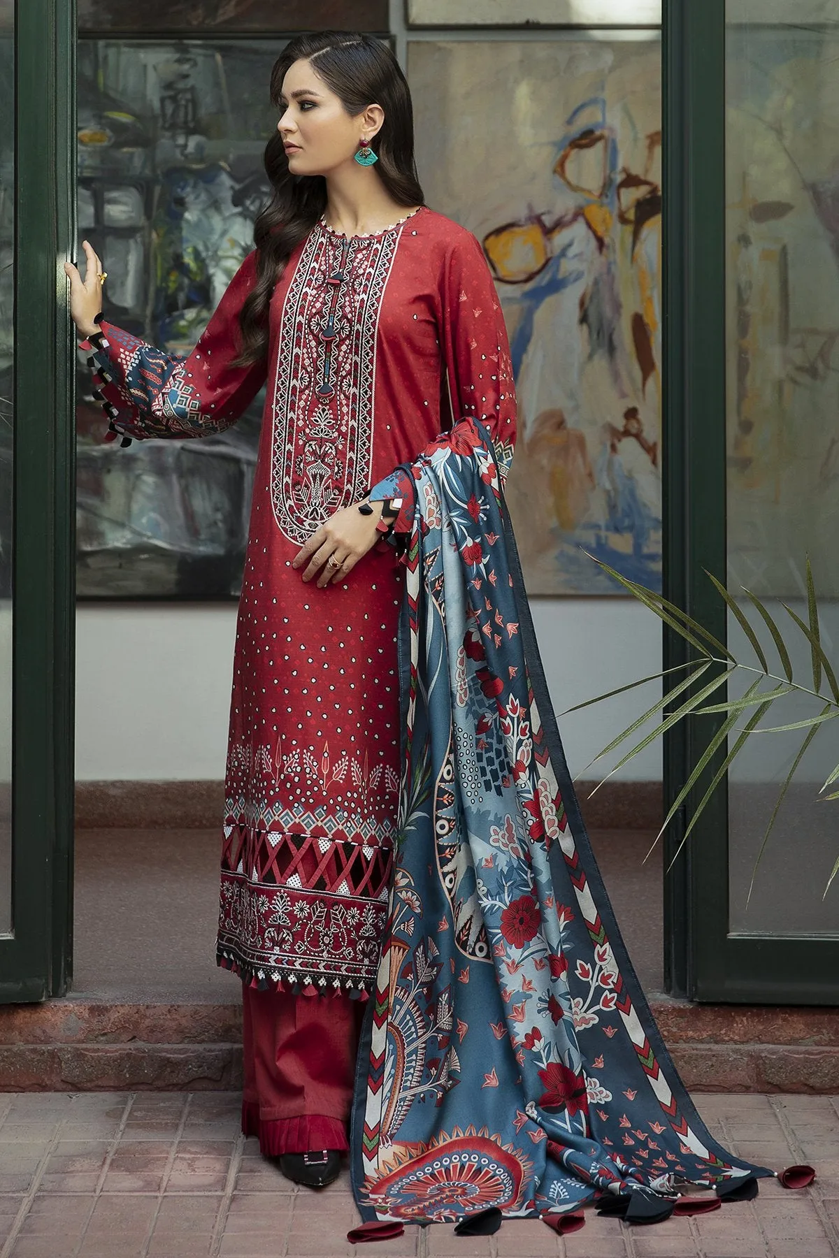 ZEAL | Jazmin Iris Winter Collection 2021 | Unstitched Embroidered Viscose Slub Khaddar Suit
