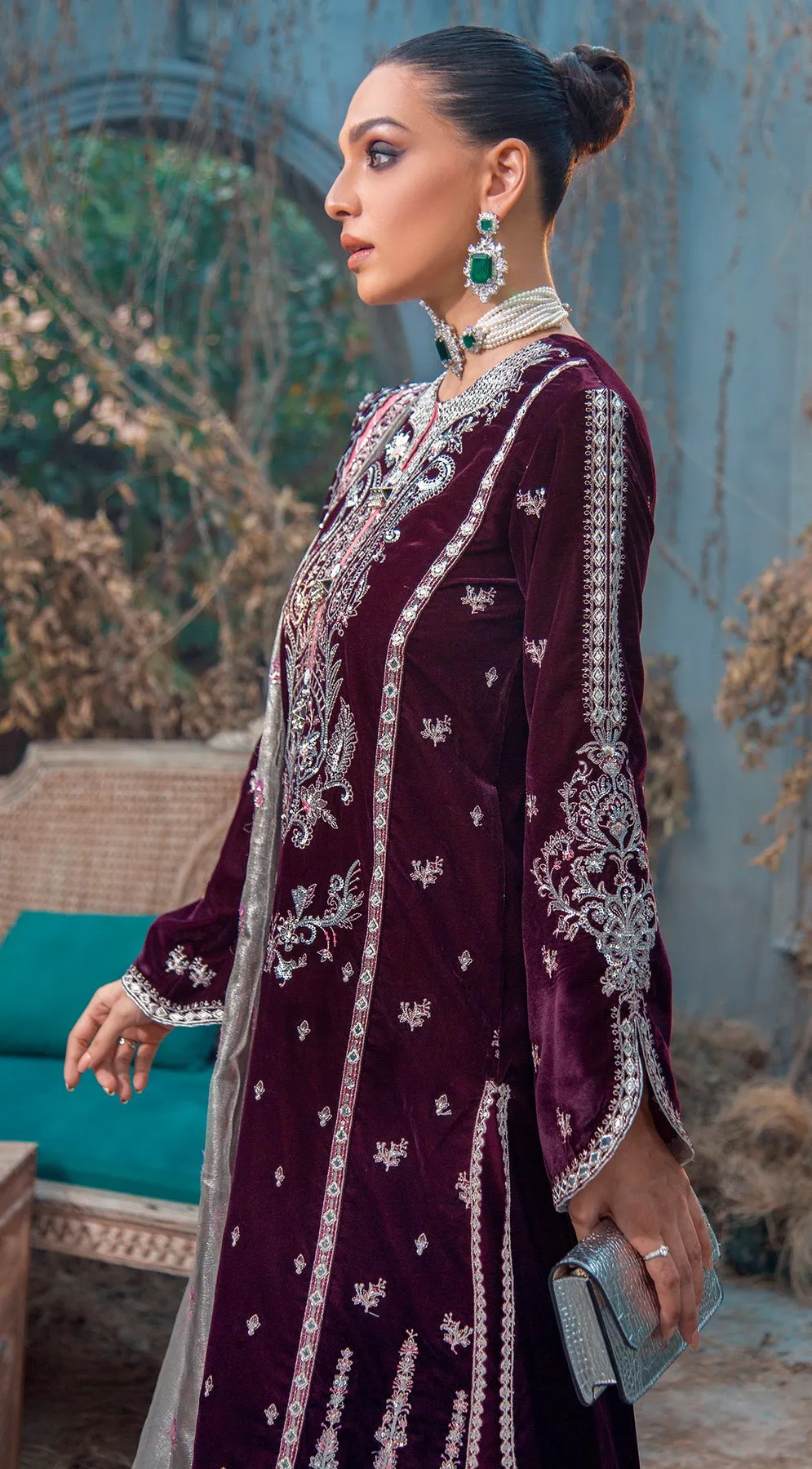 ZELDA VL121-04 |  Anaya by Kiran Chaudhry Velour De Fete '21 | Unstitched Embroidered Velvet Suits