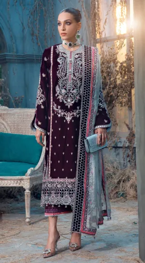 ZELDA VL121-04 |  Anaya by Kiran Chaudhry Velour De Fete '21 | Unstitched Embroidered Velvet Suits
