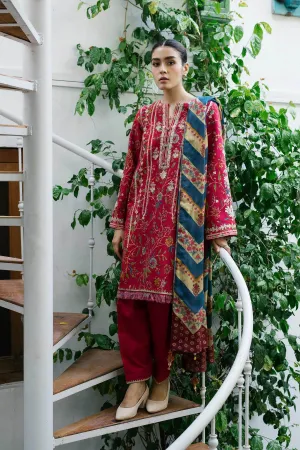 ZW21-1A |  Zara Shahjahan Coco Winter 2021 Collection | Unstitched Embroidered Khaddar Suit