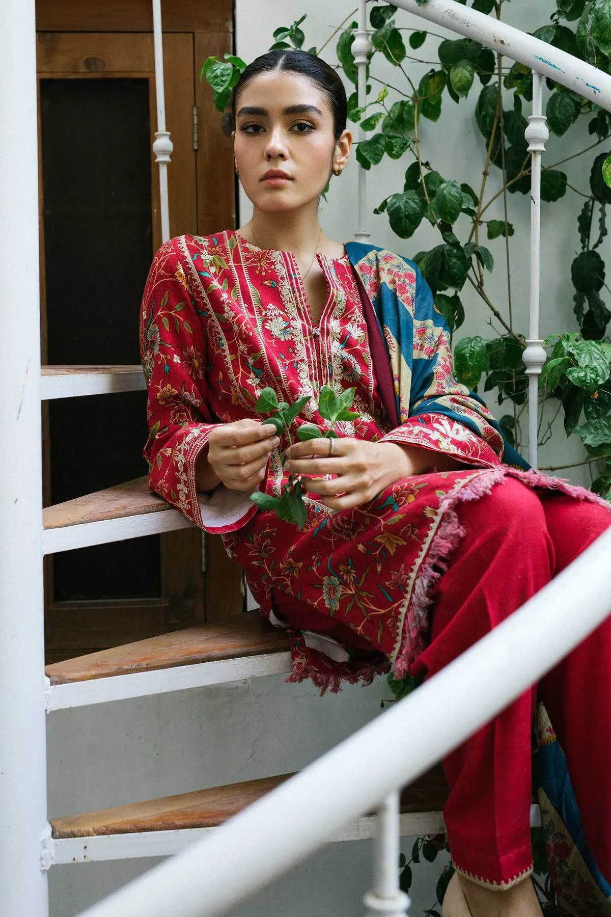 ZW21-1A |  Zara Shahjahan Coco Winter 2021 Collection | Unstitched Embroidered Khaddar Suit